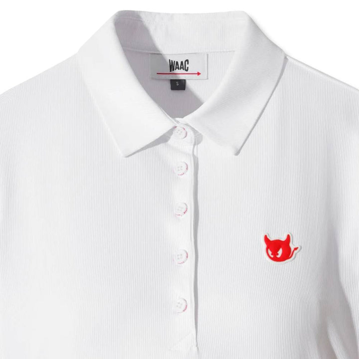WAAC Essential Rib Jersey Golf Polo White - FW25 Women