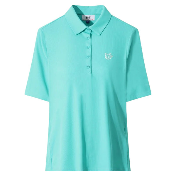 WAAC Essential Rib Jersey Golf Polo Blue Green - FW25 Women