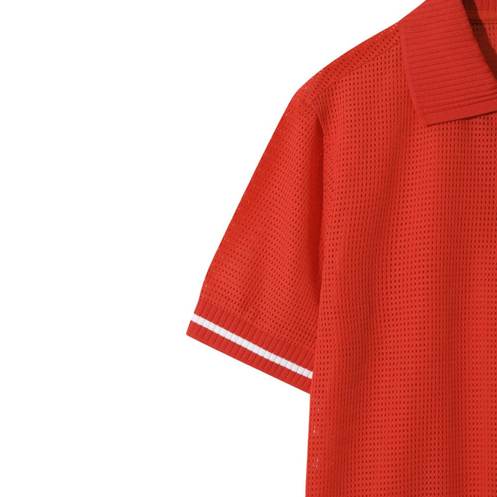 WAAC Mesh Jersey Shortsleeve Golf Polo Red - FW25 Women