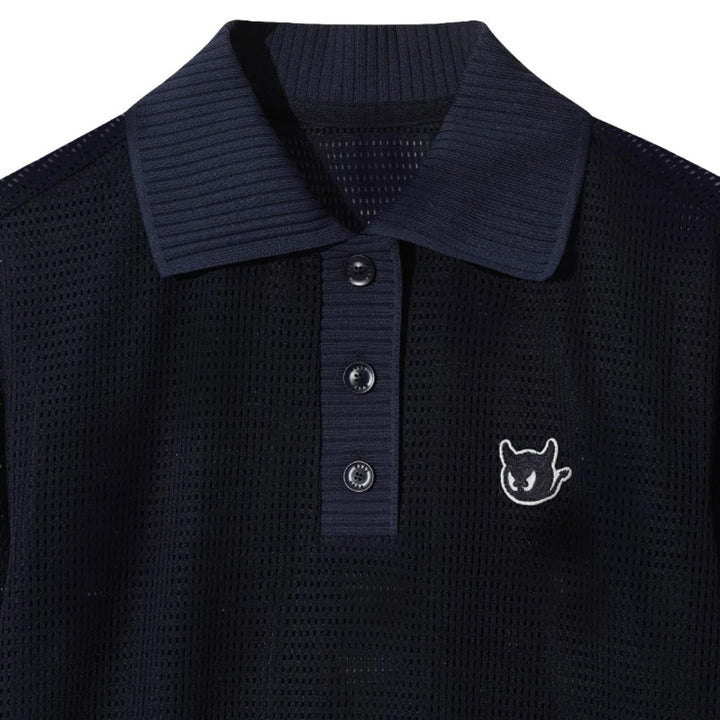 WAAC Mesh Jersey Shortsleeve Golf Polo Dark Navy - FW25 Women