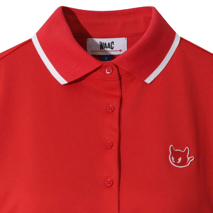 WAAC Rib Collar WAACKY Golf Polo Red - FW25 Women