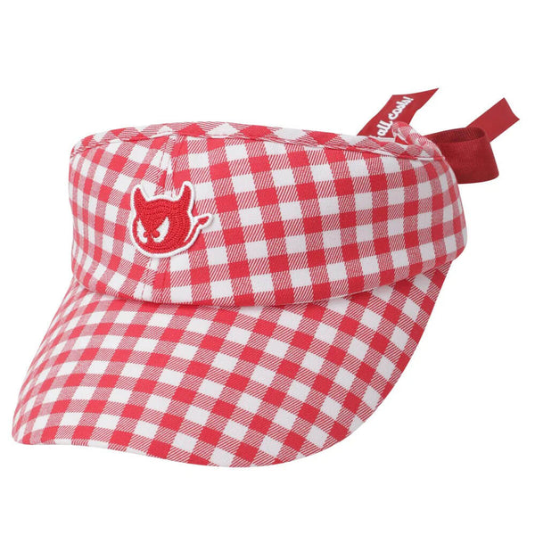 WAAC High Top Check Golf Visor Red - FW25 Women