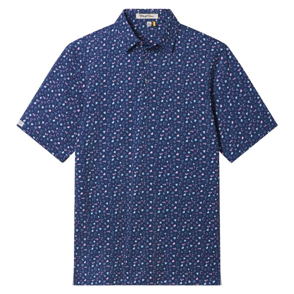 Straight Down Hold 'Em Golf Polo New Indigo - FA25 Men