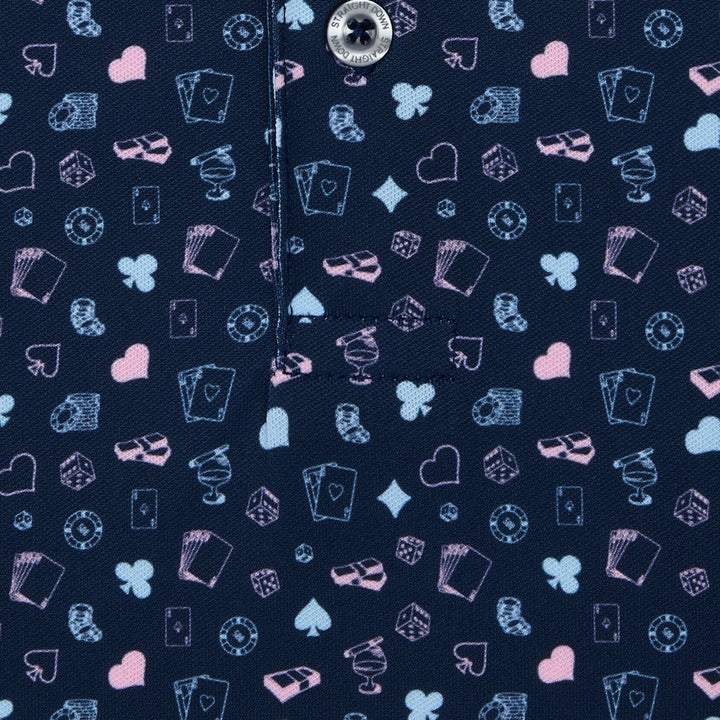 Straight Down Hold 'Em Golf Polo New Indigo - FA25 Men