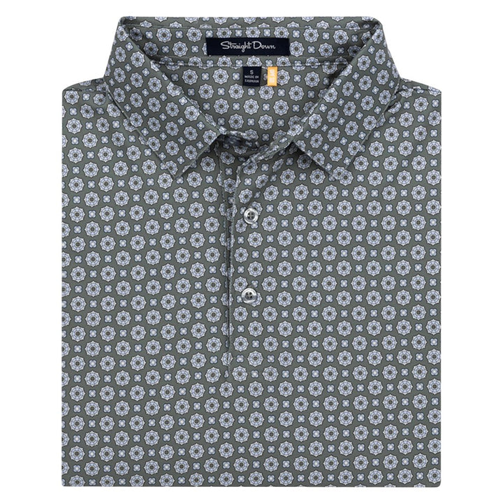 Straight Down Brooks Golf Polo Pine - FA25 Men