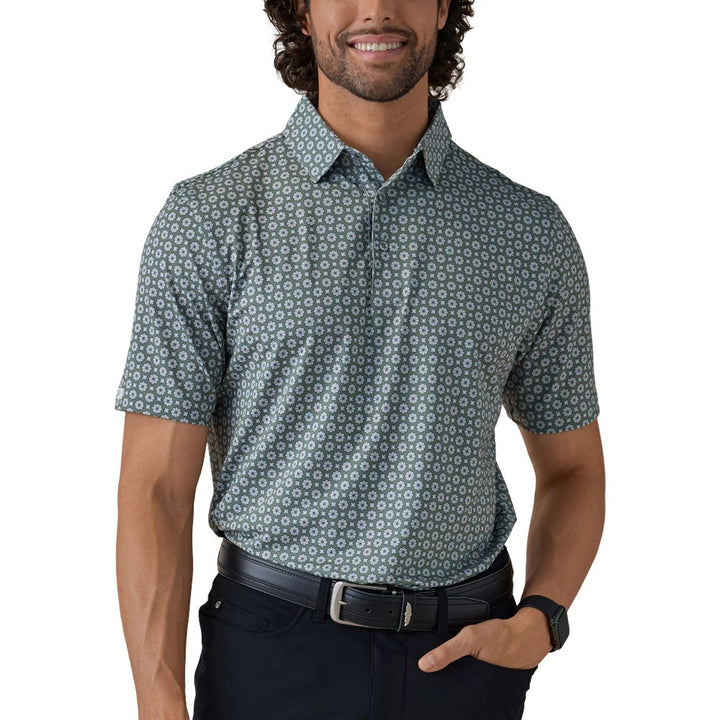 Straight Down Brooks Golf Polo Pine - FA25 Men