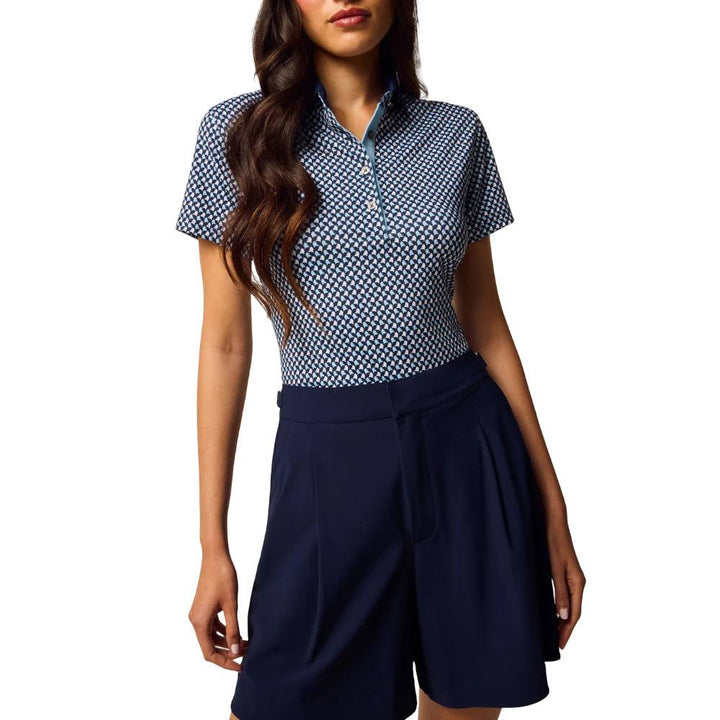 Greyson Scarlett Wolf Whisperer Shortsleeve Golf Polo Maltese Blue - FA25 Women