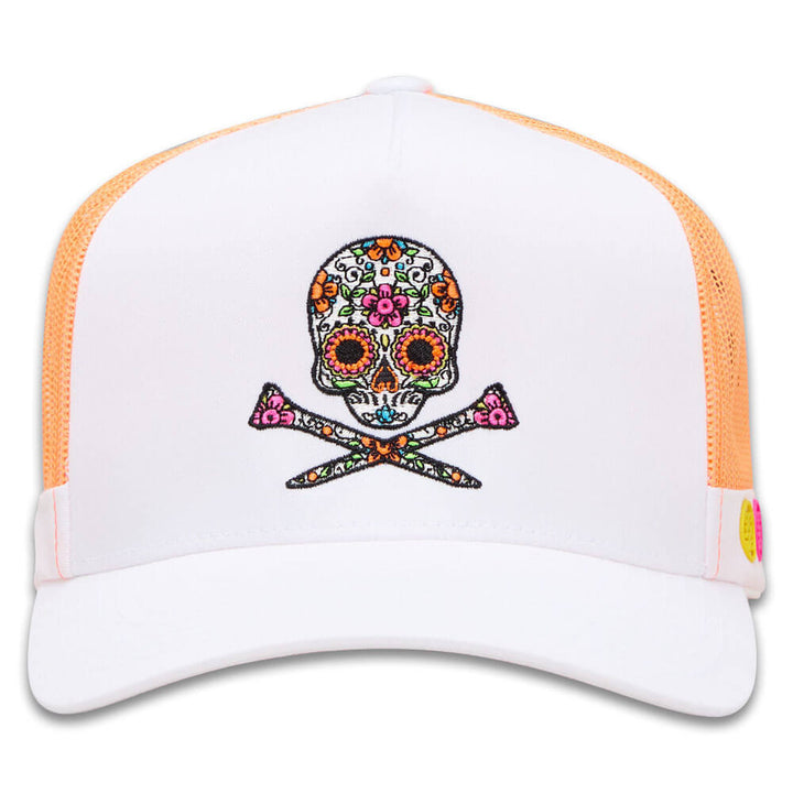 Gfore Sugar Skull & Tees Cotton Twill Trucker Golf Cap Snow - FA25 Men
