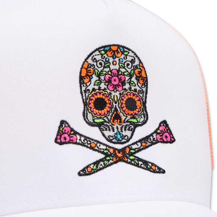 Gfore Sugar Skull & Tees Cotton Twill Trucker Golf Cap Snow - FA25 Men