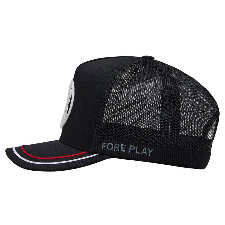 Gfore Soutache Knit Interlock Tall Trucker Golf Cap Onyx - FA25 Men