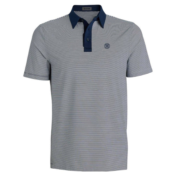 Gfore Feeder Stripe Fine Tech Jersey Golf Polo (with Gfore Emblem) Twilight - FA25 Men