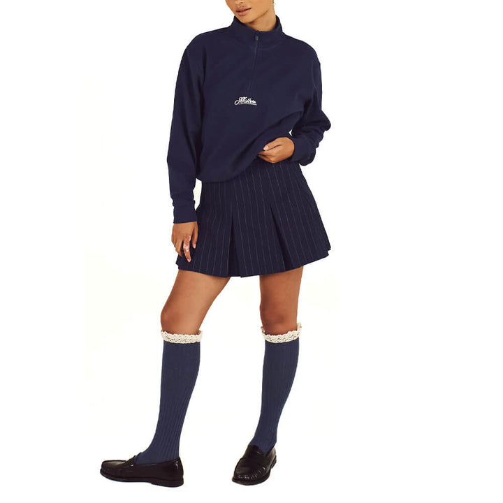 Malbon Cleo Golf Sweatshirt Navy - FW25 Women