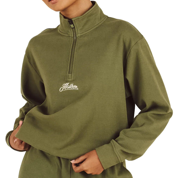 Malbon Cleo Golf Sweatshirt Olivine - FW25 Women