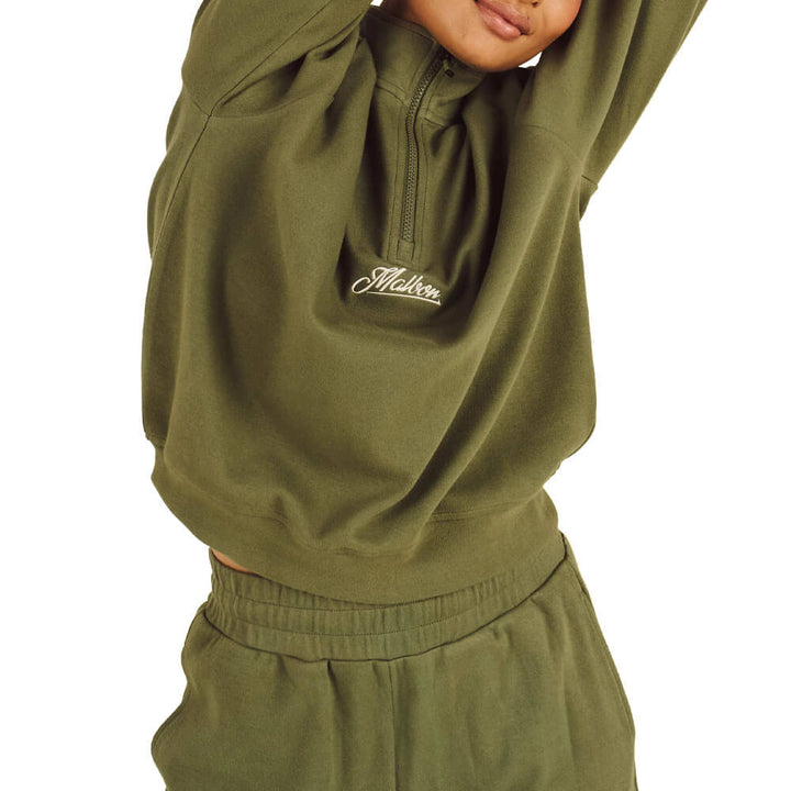Malbon Cleo Golf Sweatshirt Olivine - FW25 Women