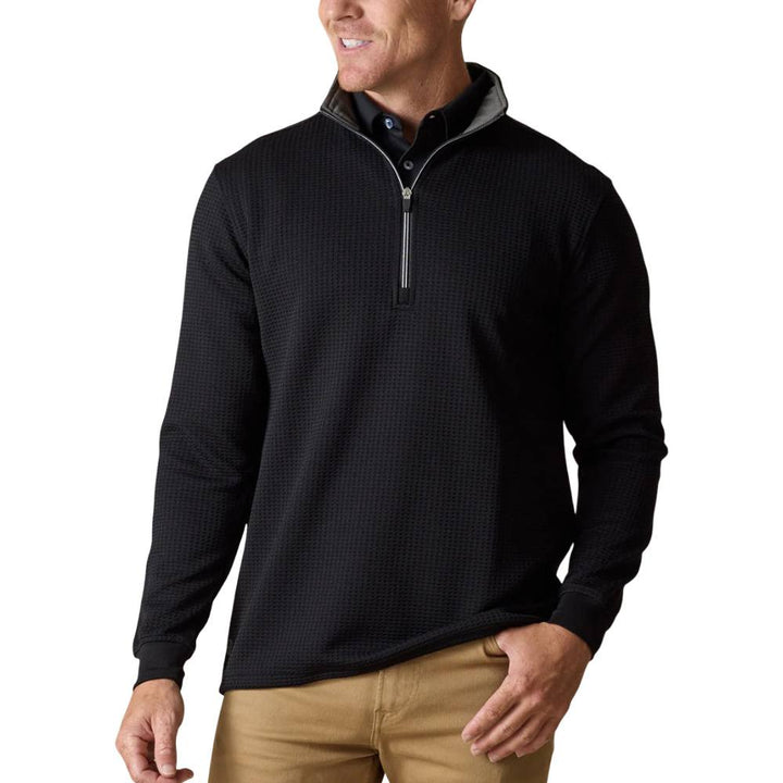 Straight Down Optic Quarter Zip Golf Pullover Black - SP25 Men