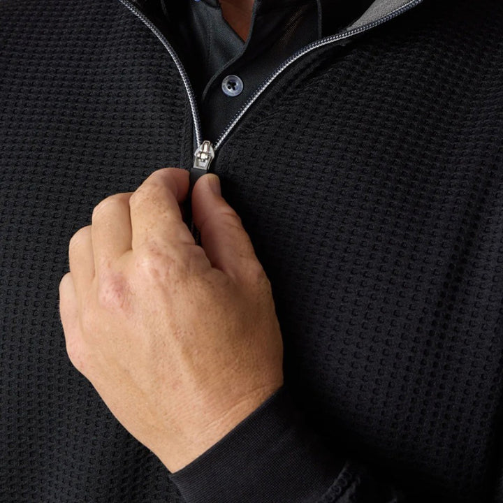 Straight Down Optic Quarter Zip Golf Pullover Black - SP25 Men