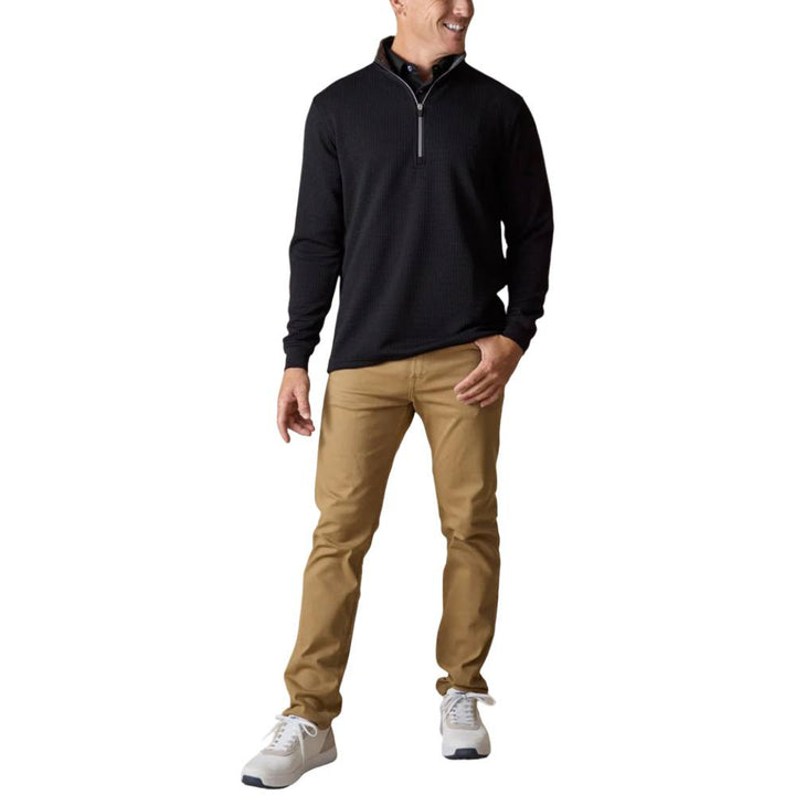 Straight Down Optic Quarter Zip Golf Pullover Black - SP25 Men