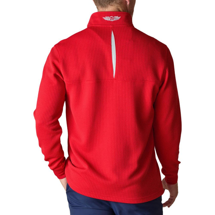 Straight Down Optic Quarter Zip Golf Pullover Flag Red - FA25 Men