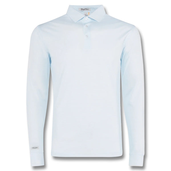 Straight Down Stearns Longsleeve Golf Polo Sky/White - SP25 Men