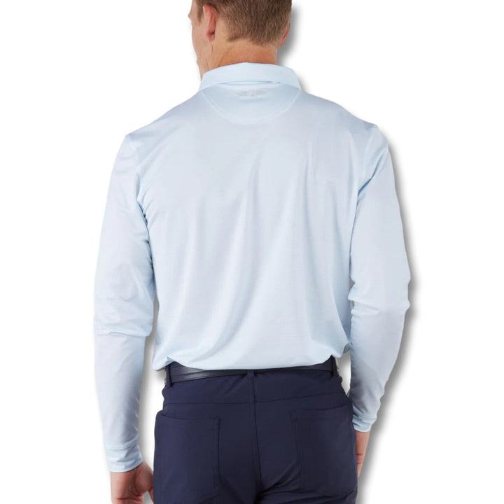 Straight Down Stearns Longsleeve Golf Polo Sky/White - SP25 Men