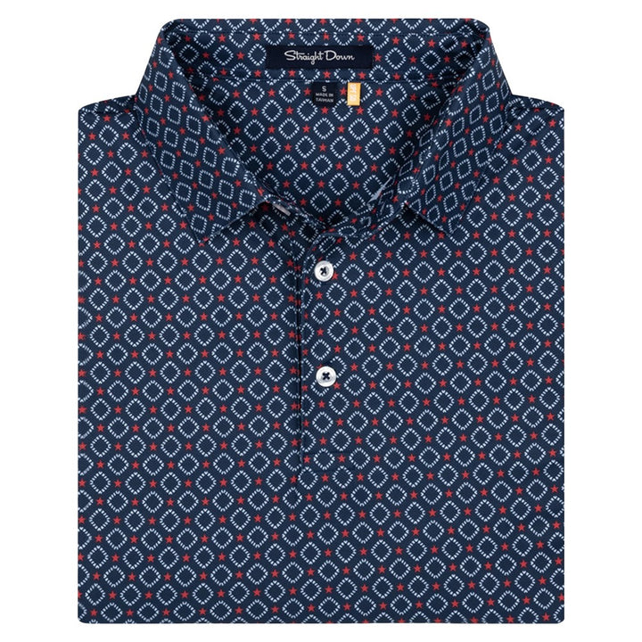 Straight Down All American Golf Polo New Indigo - FA25 Men