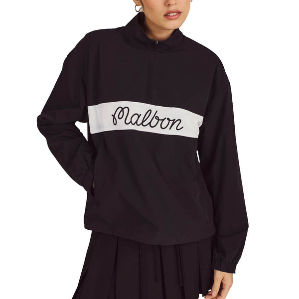 Malbon Crosscourt Windbreaker Golf Pullover Black - 25 Women