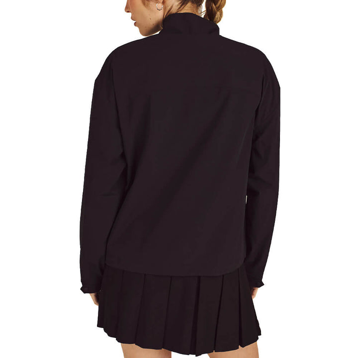 Malbon Crosscourt Windbreaker Golf Pullover Black - 25 Women