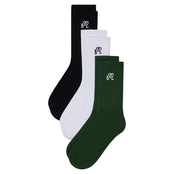 Malbon M Crew 3 Pack Golf Socks - 25 Men