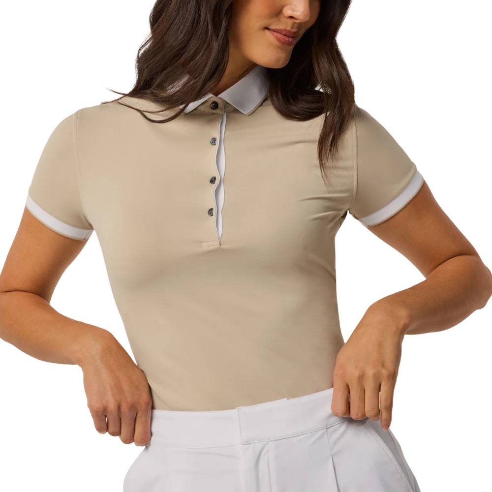 Greyson Scarlett Crowley Collar Shortsleeve Golf Polo Sand - FA25