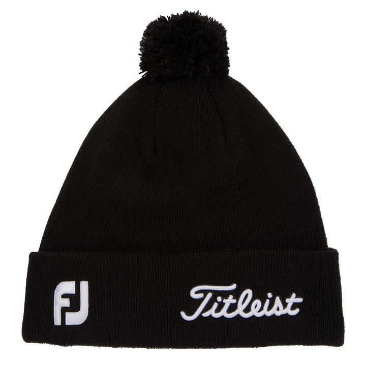 Titleist Tour Pom Pom Golf Beanie Black/White - 24 Men