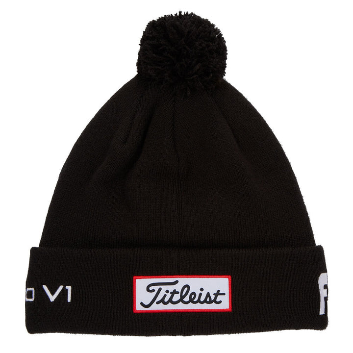Titleist Tour Pom Pom Golf Beanie Black/White - 24 Men