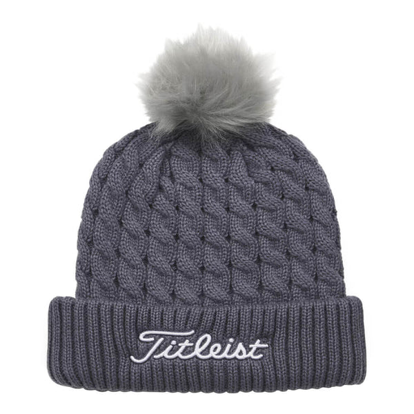 Titleist Cable Knit Pom Pom Golf Beanie Washed Indigo/White/Gray - 25 Men