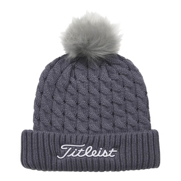Titleist Cable Knit Pom Pom Golf Beanie Washed Indigo/White/Gray - 25 Men