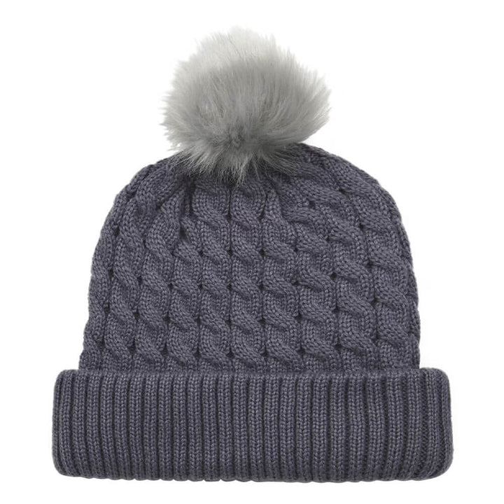 Titleist Cable Knit Pom Pom Golf Beanie Washed Indigo/White/Gray - 25 Men