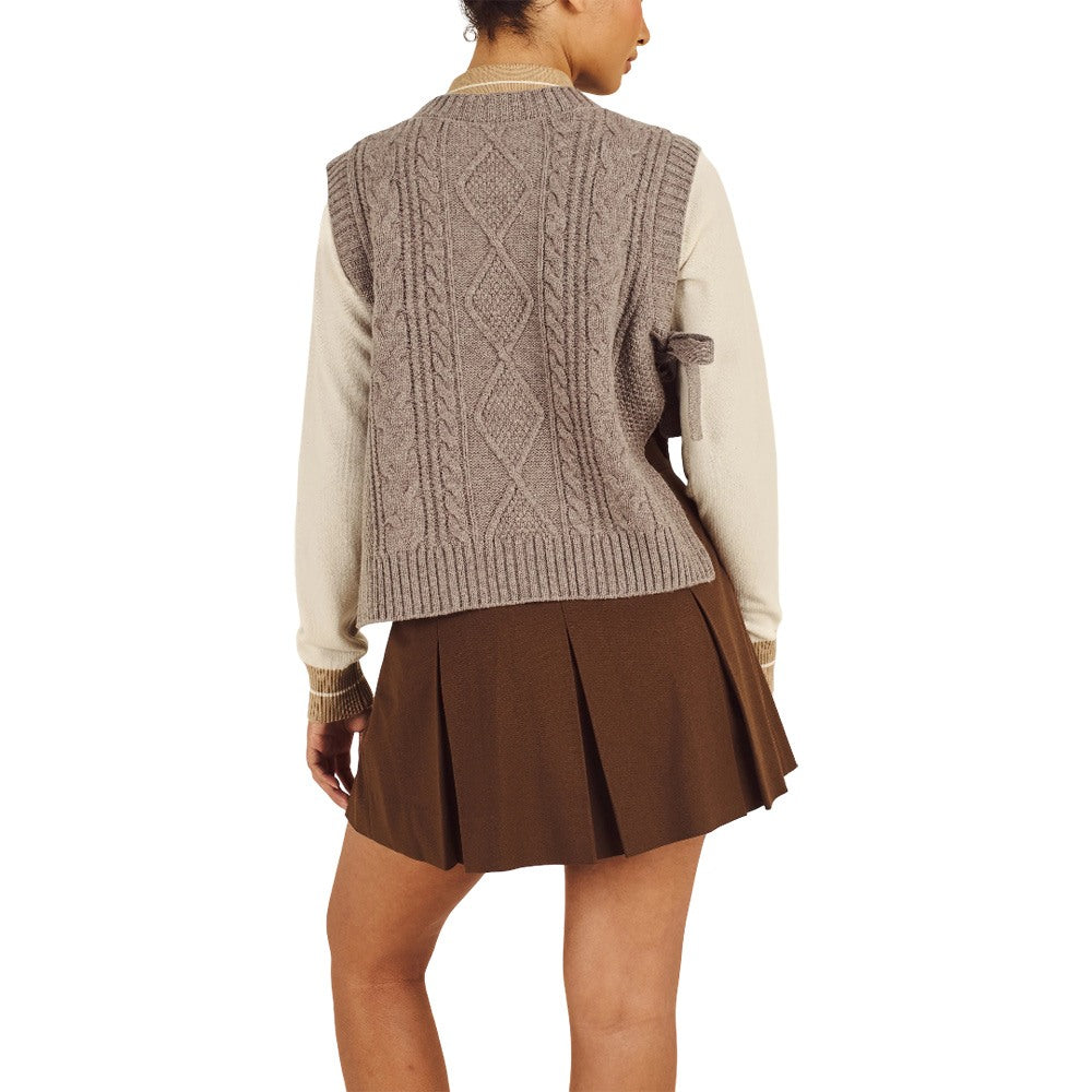 Malbon Elspeth Sweater Golf Vest Light Brown - FW25 Women – Golfio
