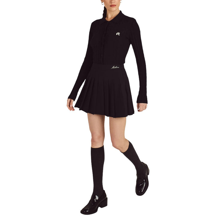 Malbon Florence Knit Top Golf Pullover Black - FW25 Women