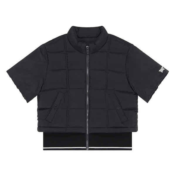 PXG Ribbed Waist Shortsleeve Puffer Golf Jacket Black - FW25 Women