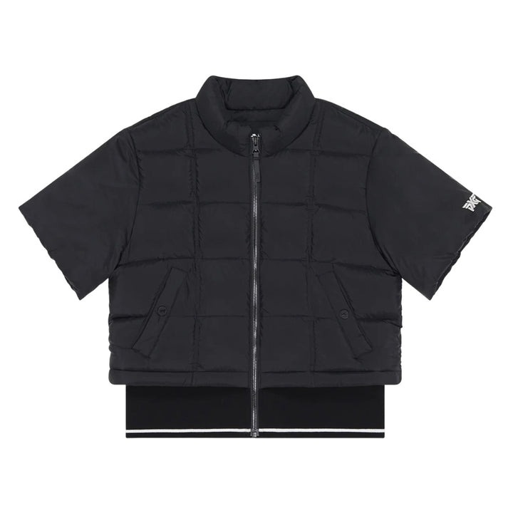 PXG Ribbed Waist Shortsleeve Puffer Golf Jacket Black - FW25 Women