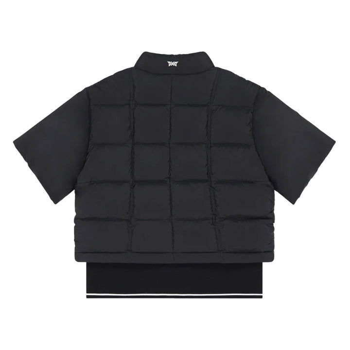 PXG Ribbed Waist Shortsleeve Puffer Golf Jacket Black - FW25 Women