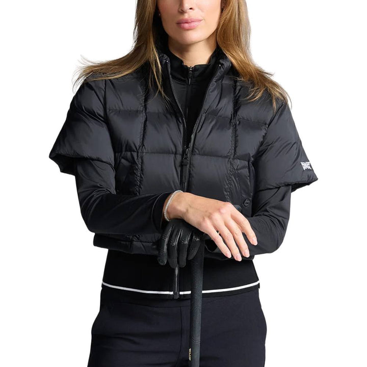 PXG Ribbed Waist Shortsleeve Puffer Golf Jacket Black - FW25 Women