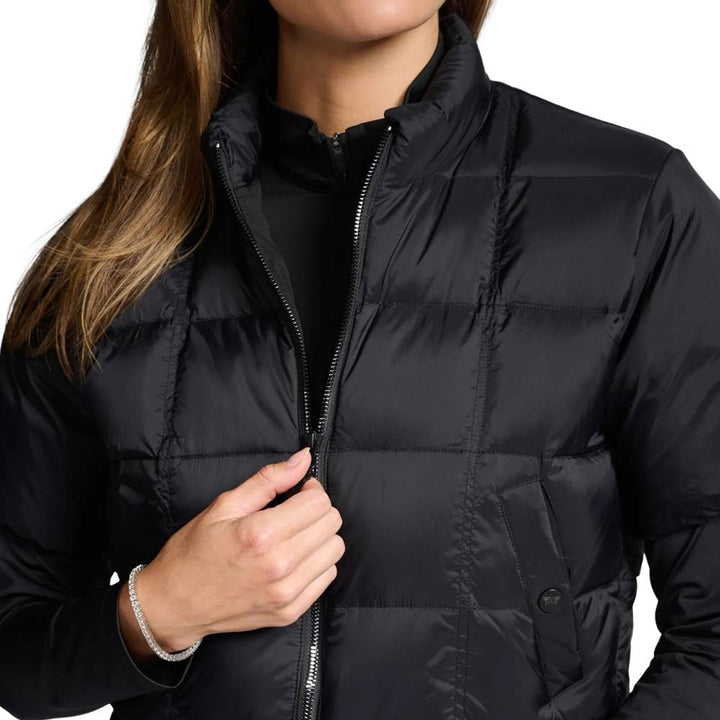 PXG Ribbed Waist Shortsleeve Puffer Golf Jacket Black - FW25 Women