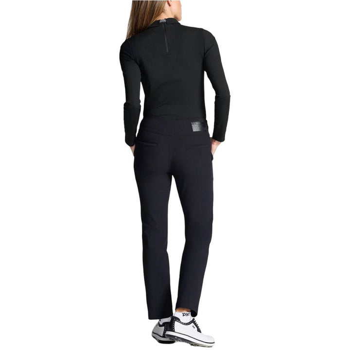 PXG Tie Neck Longsleeve Golf Polo Black - FW25 Women