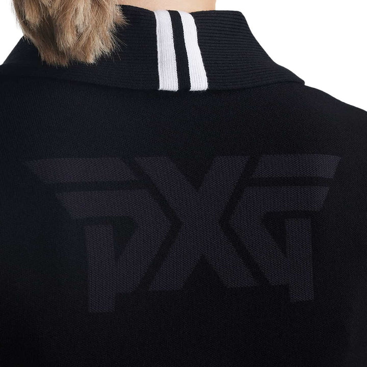 PXG Rolled Collar Golf Cardigan Golf Sweater Black - FW25 Women