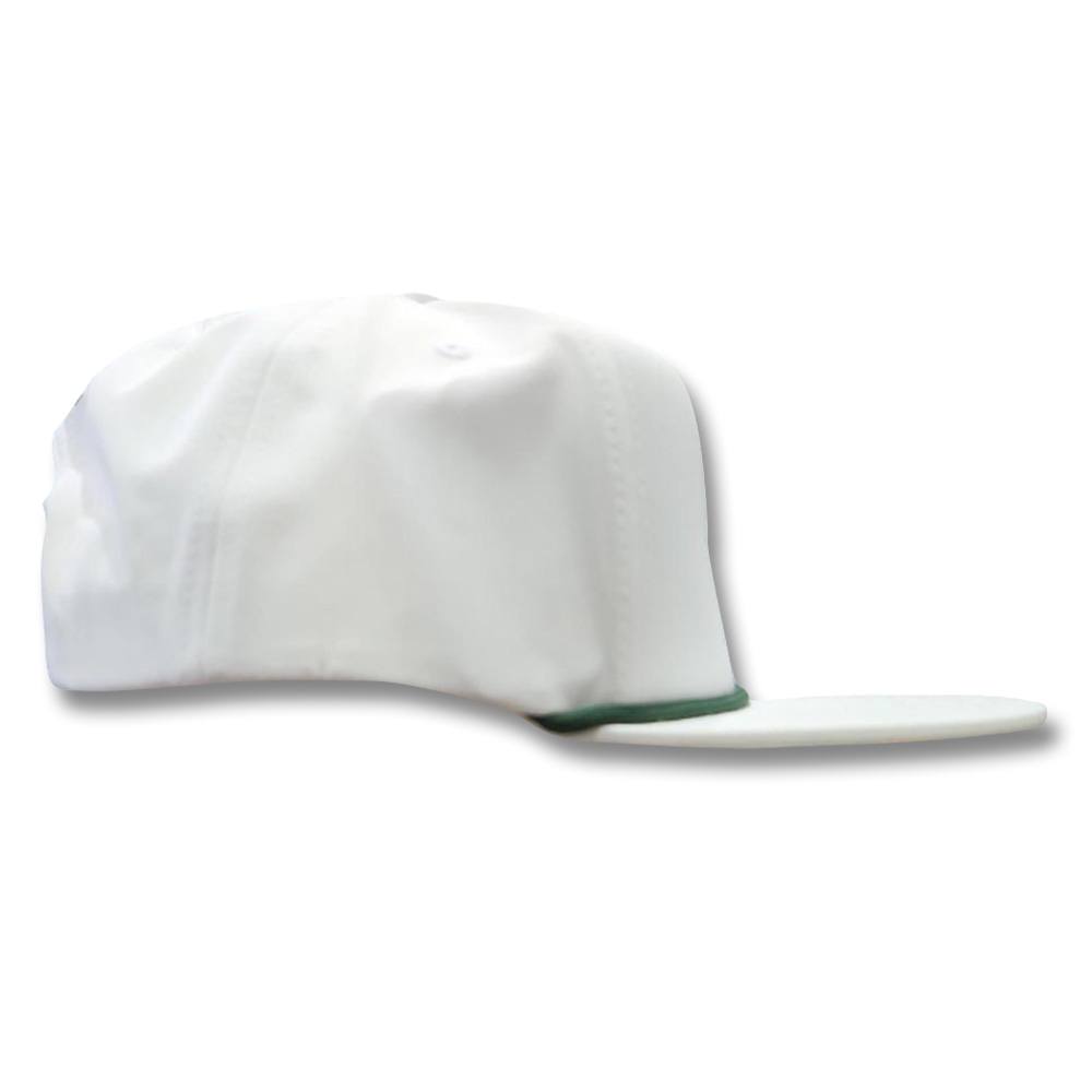Malbon M Icon Evergreen Poly Rope 5-Panel Golf Cap White/Green Malbon M Icon Evergreen Poly Rope 5-Panel Golf Cap White/Green
