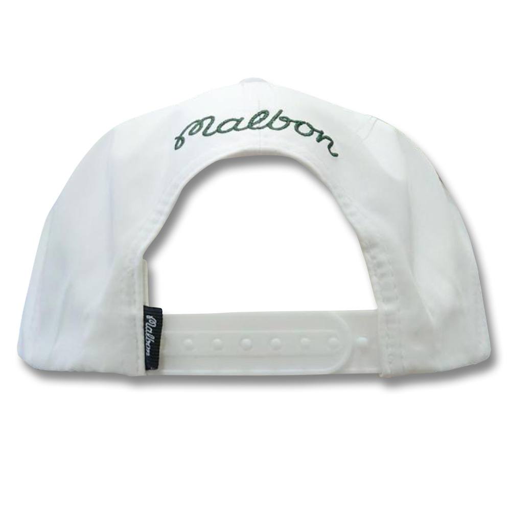 Malbon M Icon Evergreen Poly Rope 5-Panel Golf Cap White/Green