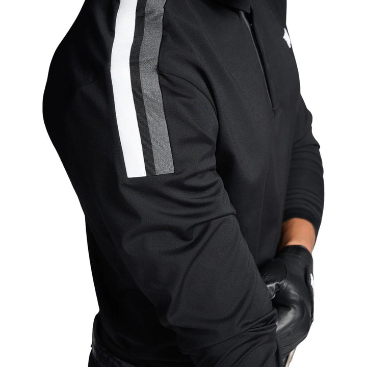 PXG Longsleeve Shoulder Panel Golf Polo Black - FW25 Men