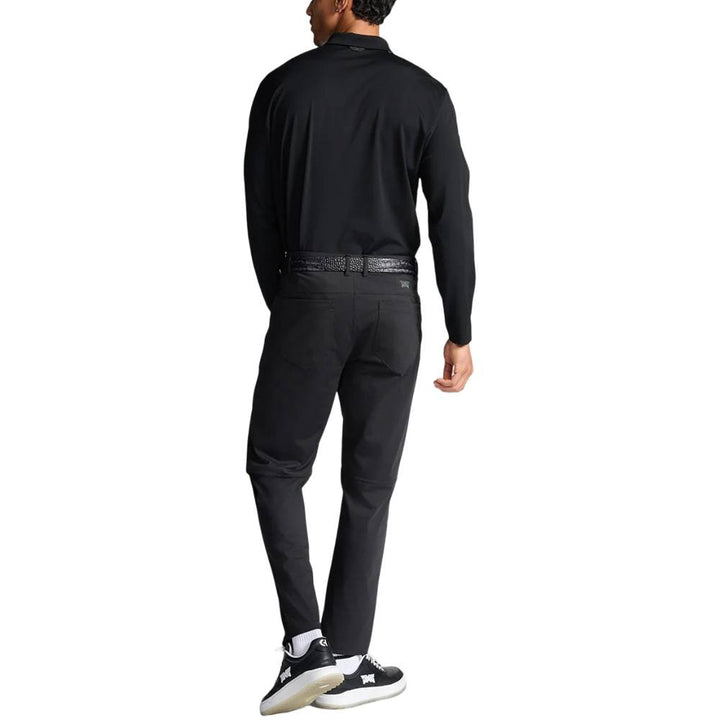 PXG Longsleeve Shoulder Panel Golf Polo Black - FW25 Men