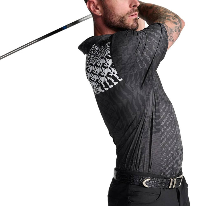 PXG Comfort Fit Unity Print Golf Polo Black - FW25 Men