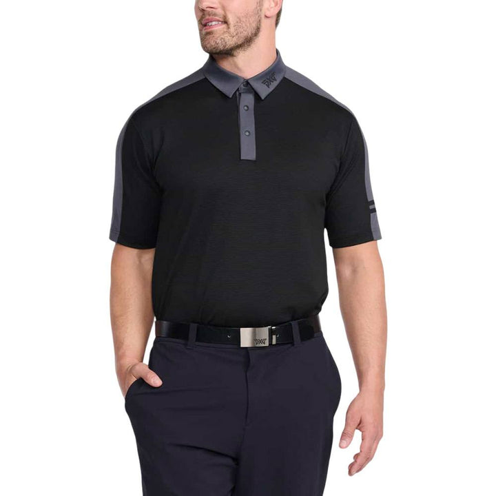 PXG Comfort Fit Shoulder Trim Golf Polo Black - FW25 Men