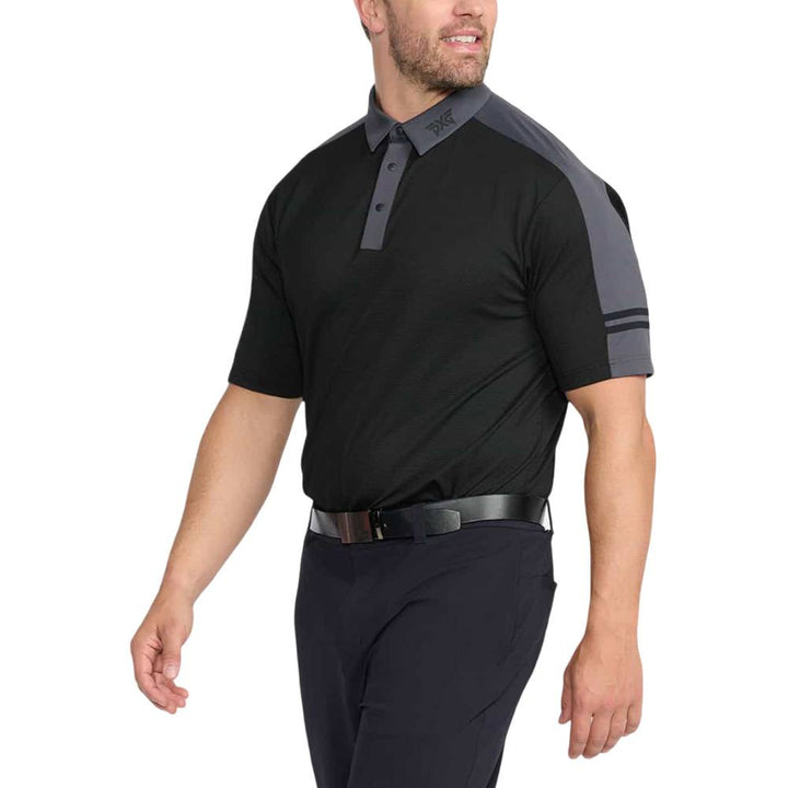 PXG Comfort Fit Shoulder Trim Golf Polo Black - FW25 Men